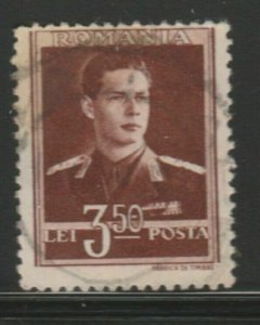 Romania King Michael 1943-45 Wmk Cross and Mult Crown 3.50L Used A18P26F705-