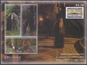 NEW ZEALAND 2002 Lords of the Rings NORTHPEX Exhibition mini sheet MNH.....W598d