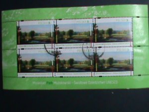 ​POLAND STAMP-BEAUTIFUL  MUSKAUER PARK- POLAND-USED MINI FULL SHEET VERY FINE