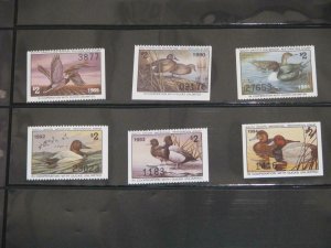 South Dakota Duck Stamps, 1989-94, MNH