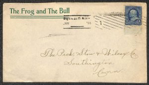 SCOTT #264 STAMP DETROIT MICHIGAN THE FROG AND THE BULL ADVERTISING COVER 1898