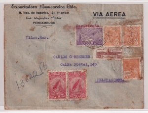 BRAZIL cover_1933_Airmail_Registered_ Nice set of stamps