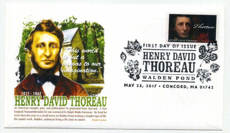 5202 Henry David Thoreau, Panda Cachets, pictorial cancelled, FDC