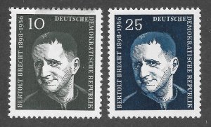 DDR Scott 362-63 MNHOG - 1957 Bertolt Brecht Issue - SCV $0.70