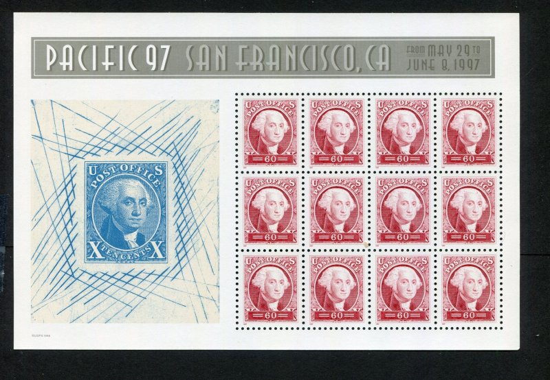 U S Scott #3140 60c Pacific '97 Souvenir Sheet Of 12 Mint-