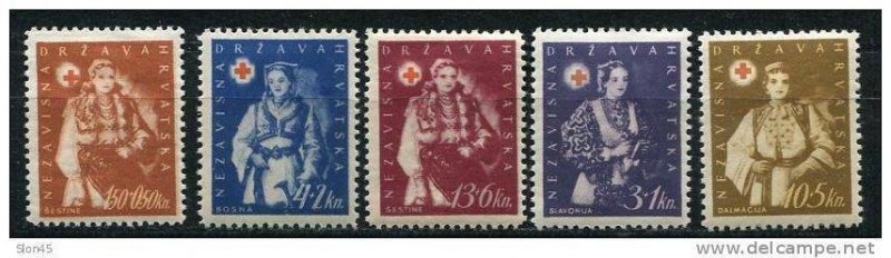 Croatia 1942 Sc B20-24 Mi 86-0 MH  Red Cross