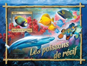 GUINEA - 2016 - Reef Fishes - Perf Souv Sheet - Mint Never Hinged