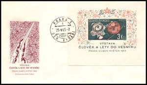 Czechoslovakia 1175 Space Souvenir Sheet U/A FDC