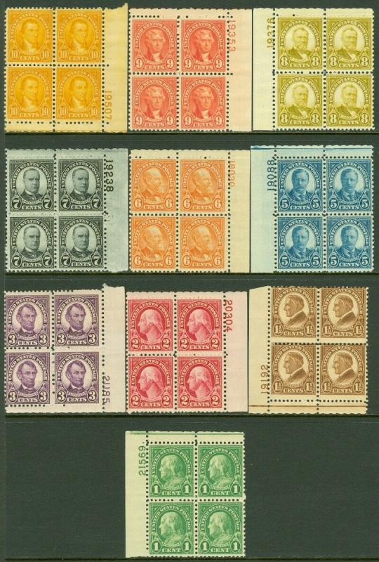 EDW1949SELL : USA 1926-34 Scott #632-35, 637-42 P/B of 4 MNH All nice. Cat $277.