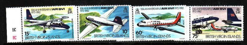 Virgin Is.-Sc#434-7-unused  NH set-Planes-Aircraft-Air BVI-id2-1982-