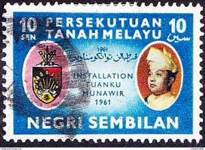 MALAYA NEGRI SEMBILAN 1961 10c Multicoloured SG80 Used