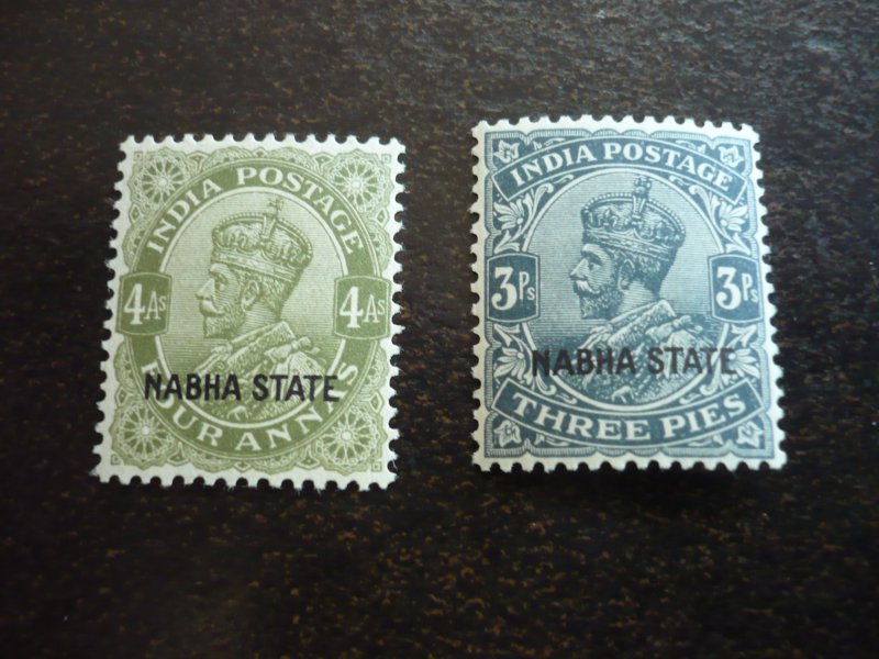 Stamps-Indian Convention State Nabha-Scott#51,57-Mint Hinged Set of 2 Stamps