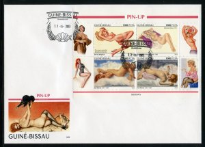 GUINEA BISSAU 2023 PIN-UP ART SHEET FIRST DAY COVER