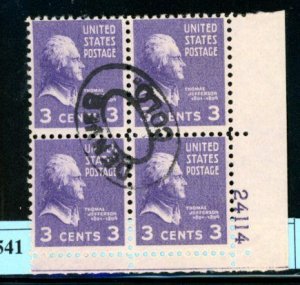 PKStamps - USA - 807 - Used - Plate Block - 30-541