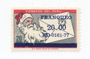 Peru 1977  Scott 642 MNH - 20s on 20c, Santa Claus letter