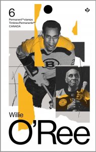 WILLIE O'REE = FIRST BLACK HOCKEY PLAYER IN THE NHL = BK of 6 Canada 2023 MNH