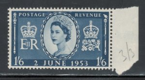 Great Britain 1953 Queen Elizabeth II Coronation 1sh6p Scott # 316 MNH
