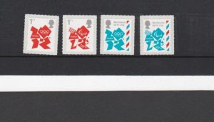 KAPPYSTAMPS GREAT BRITAIN 2012 LONDON OLYMPICS SELF ADHESIVE SET OF 4 MINT H631