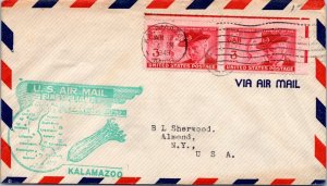 FFC 1949 Airmail - Kalamazoo, Mich To Indianapolis, Ind - J3314