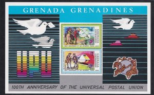 Grenada - Grenadines, # 28, UPU Centennial, Souvenir Sheet, Mint  NH, Half Cat