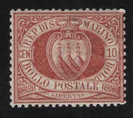 San Marino Scott 9 MH* 1899 stamp