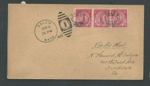 1930 Salen Ma #682 X 3 Strip Pays Airmail Rate On FDC Classic