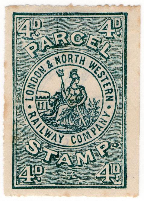 (I.B) London & North Western Railway : Parcel Stamp 4d (with back overprint)