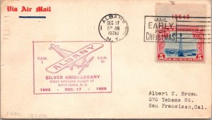 FFC 1928 - Silver Anniv Airplane Flying - Albany Ny to San Francisco CA - F56469