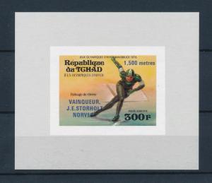 [55845] Tchad 1976 Olympic games Skating Overprint blue MNH Sheet