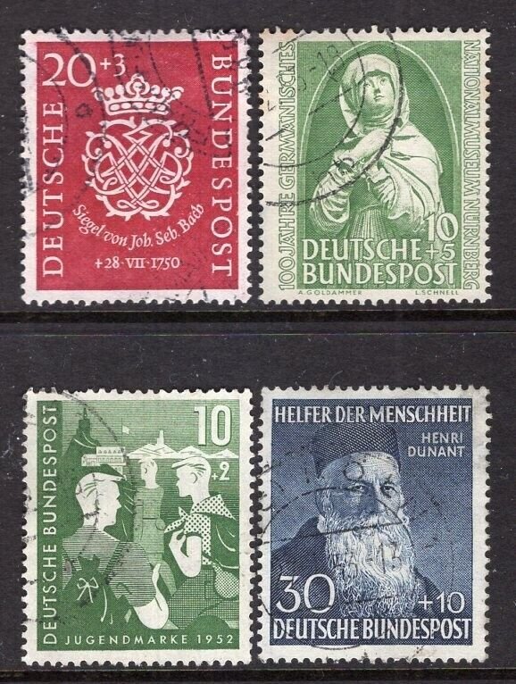 Germany 1950-1952, 4 Better Used Stamps CV$230