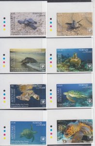 Aitutaki MNH Sc 700-07 IMPERF  Mi 1077-84B Value 200 Euro Turtles