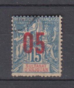 J45912 JL stamps, france french colonies sultanat D'anjouan used ovpt 5/15