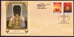 INDIA CANADA JOINT ISSUE - 2017 FESTIVALS OF LIGHT - DIWALI - FDC