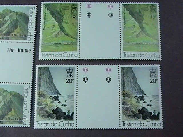 TRISTAN da CUNHA # 268-271-MINT/NH-COMPLETE SET OF CROSS GUTTER PAIRS--1980