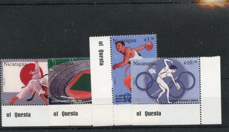 NICARAGUA SCOTT #2170/73 OLYMPICS SET MINT NH