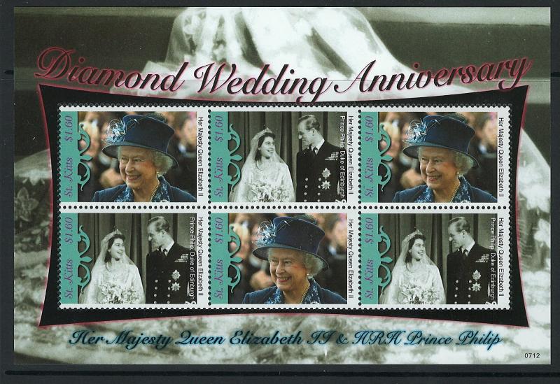 St. Kitts Scott 696 MNH! QEII Diamond Weddng Anniv.