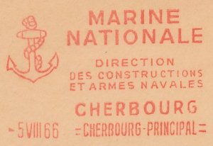 Meter cut France 1966 Navy - Anchor