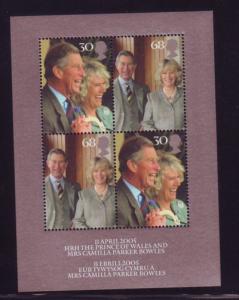 Great Britain Sc 2279 2005 Wedding stamp sheet mint  NH