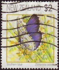 New Zealand 1991 Sc#1076, SG#1641 $2 Butterfly Southern Blue USED.