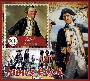 Stamps. James Cook 2020 year 6 sheets perf Zambia