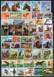 107 - HORS - 50 Different used stamps