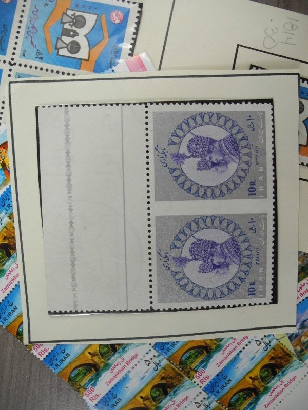 PERSIA, Fantastic assortment of Stamps in glassines, mounted on cut pages