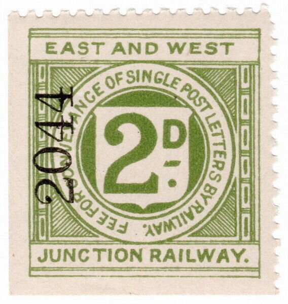 (I.B) East & West Junction Railway : Letter Stamp 2d