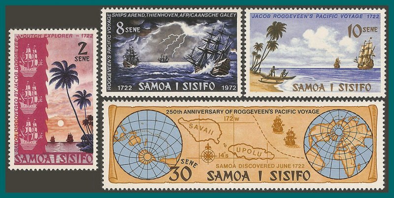 Samoa 1972 Jacob Roggeveen, MNH  365-368,SG386-SG389