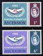 ASCENSION IS - 1965 - Int. Co-operation Year - Perf 2v Set - Mint Never Hinged