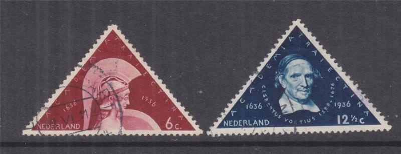 NETHERLANDS, 1936 Utrecht University, Triangle pair, used.