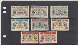 Albania in Exile Winston Churchill Memorial Stamps Overprinted in Black set of 8