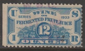 U.S.  Scott #REF4 Fermented Fruit Juice - Wine Revenue Stamp - Used Single