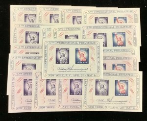 1075   FIPEX Souvenir Sheet  Group of 20  Issued 1956