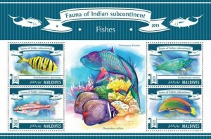 Maldives 2015 MNH-FISHES    |  Michel Code: 5589-5592  |  Scott Code: 3323